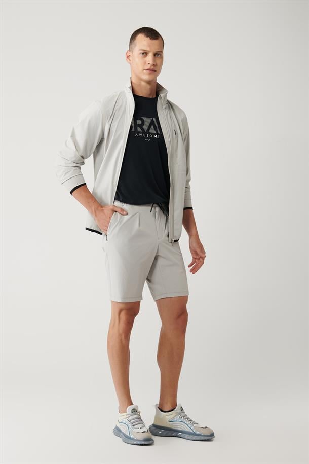 Taş Beli Lastikli Bağcıklı Su İtici Bi-Stretch Şort