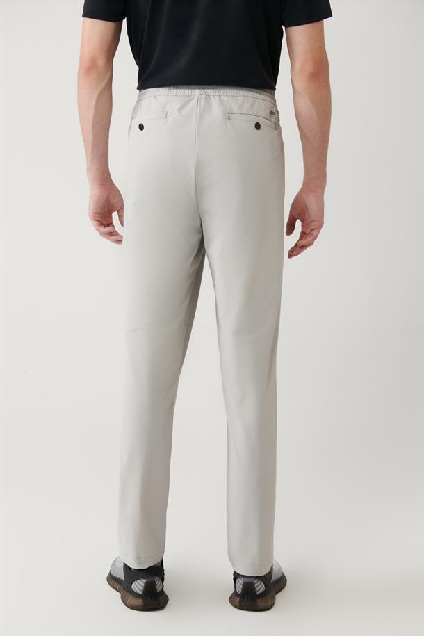 Taş Beli Lastikli Bağcıklı Fermuar Cepli Su İtici Bi-Stretch Pantolon