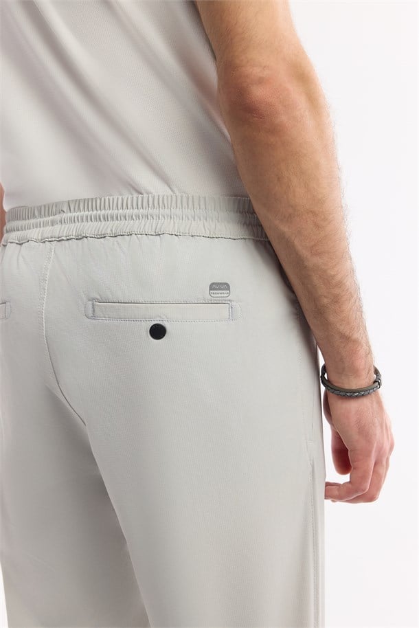 Taş Beli Lastikli Bağcıklı Pileli Pantolon