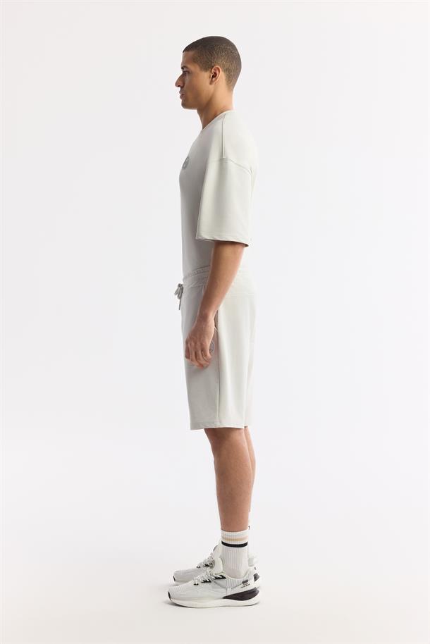 Taş Beli Lastikli Bağcıklı Bi-Stretch 2 İplik Örme Şort