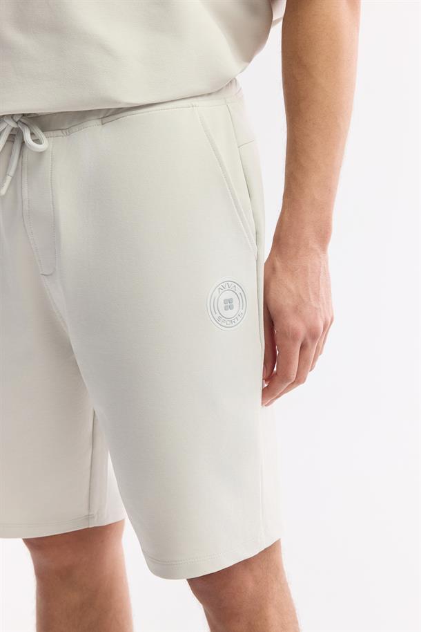 Taş Beli Lastikli Bağcıklı Bi-Stretch 2 İplik Örme Şort