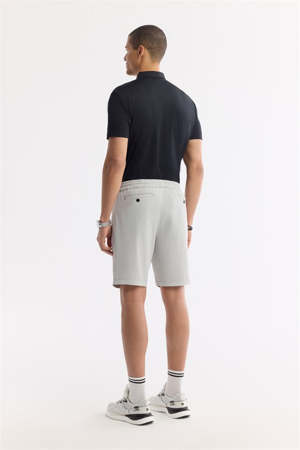 Taş Beli Lastikli Gofreli Bi-Stretch Şort