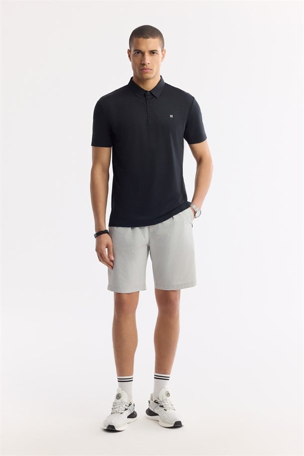 Taş Beli Lastikli Gofreli Bi-Stretch Şort