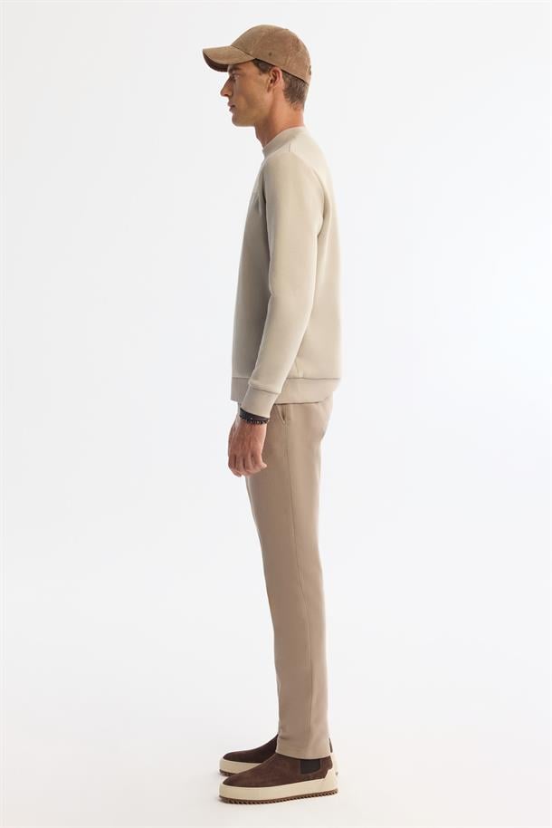 Taş Bisiklet Yaka 3 İplik Şardonlu Baskılı Sweatshirt