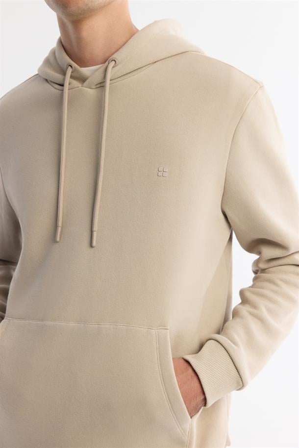 Taş Kapüşonlu 3 İplik Şardonlu Sweatshirt