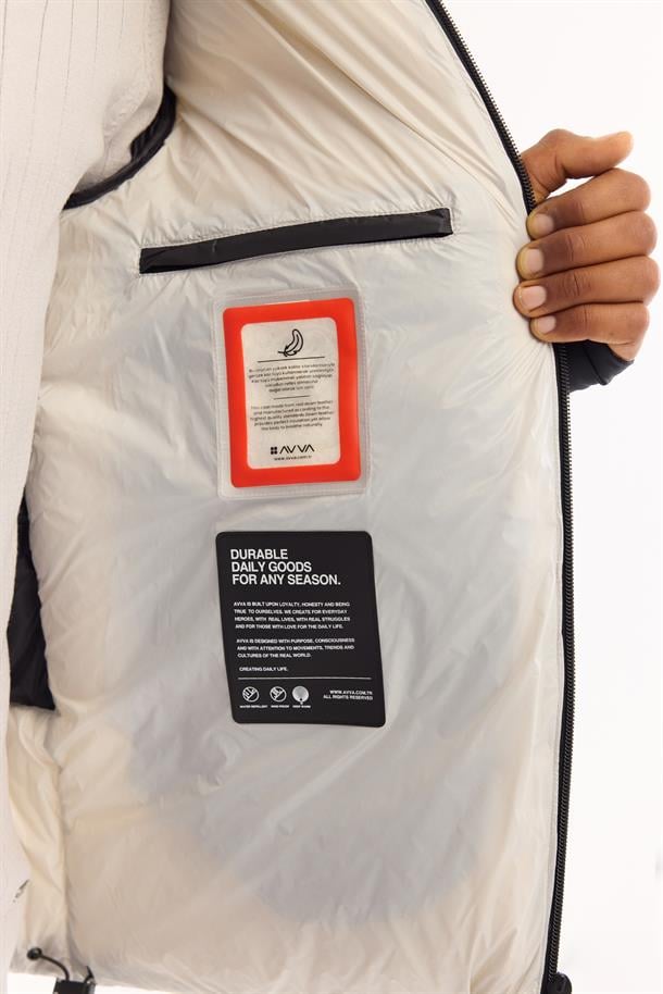 Taş Kapüşonlu %100 Kaz Tüyü Su İtici Rüzgar Geçirmez -15 Dereceye Dayanıklı Parlak Şişme Mont