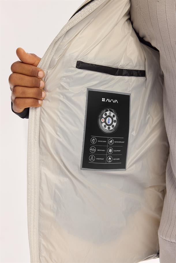 Taş Kapüşonlu %100 Kaz Tüyü Su İtici Rüzgar Geçirmez -15 Dereceye Dayanıklı Parlak Şişme Mont