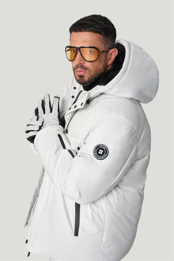 Stone Hooded Goose Down Jacket