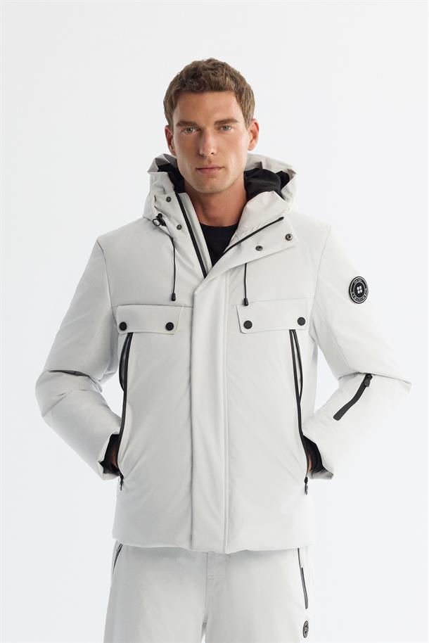 Stone Hooded Goose Down Jacket