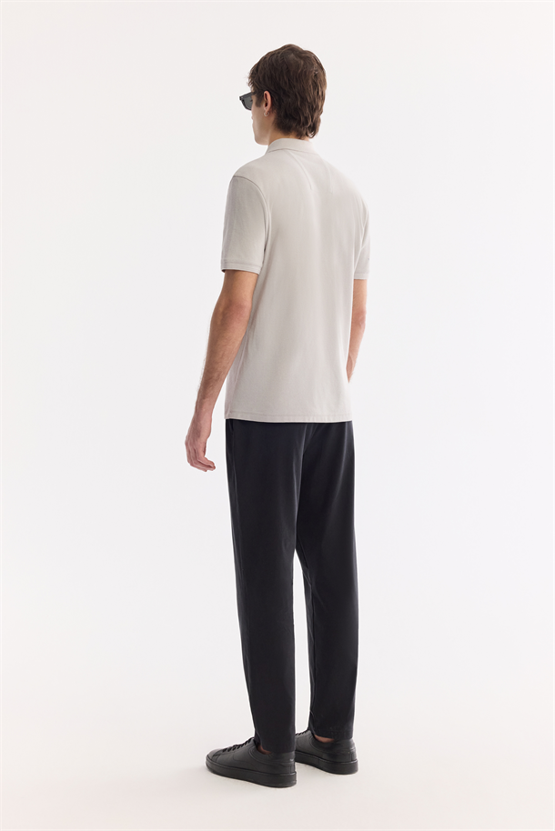 Taş Kıvrılmaz Polo Yaka %100 Pamuk Basic T-Shirt