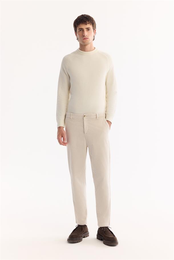 Taş Klasik Bel Soft Touch Kadife Fitilli Chino Pantolon