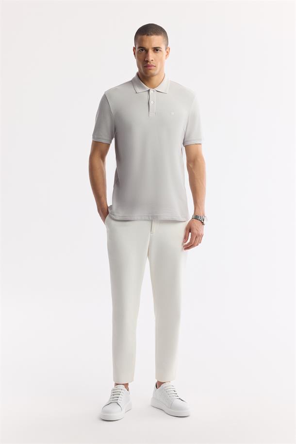 Taş Kıvrılmaz Polo Yaka %100 Pamuk Basic T-Shirt