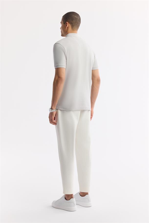 Taş Kıvrılmaz Polo Yaka %100 Pamuk Basic T-Shirt