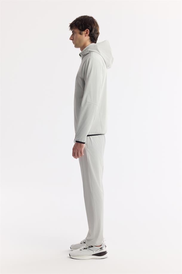 Taş Kapüşonlu Yaka Su İtici Bi Stretch Teknik Kumaş Mont