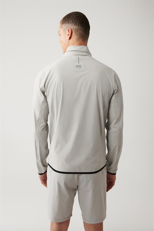 Taş Dik Yaka Kapüşonlu Fermuarlı Astarlı Su itici Bi Stretch Mont