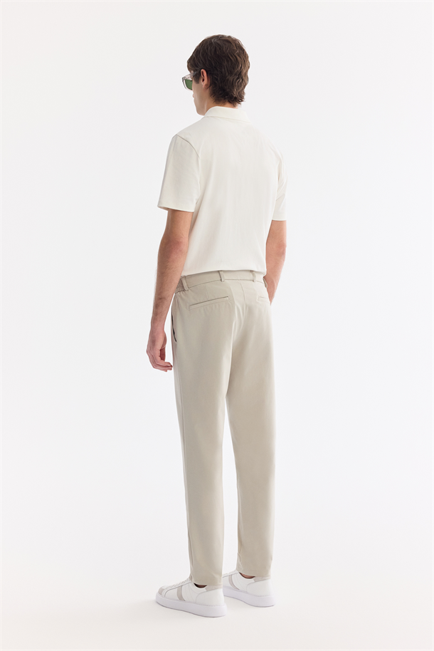 Taş Yanı Lastikli Kırışmaz Teknik Kumaş Chino Pantolon