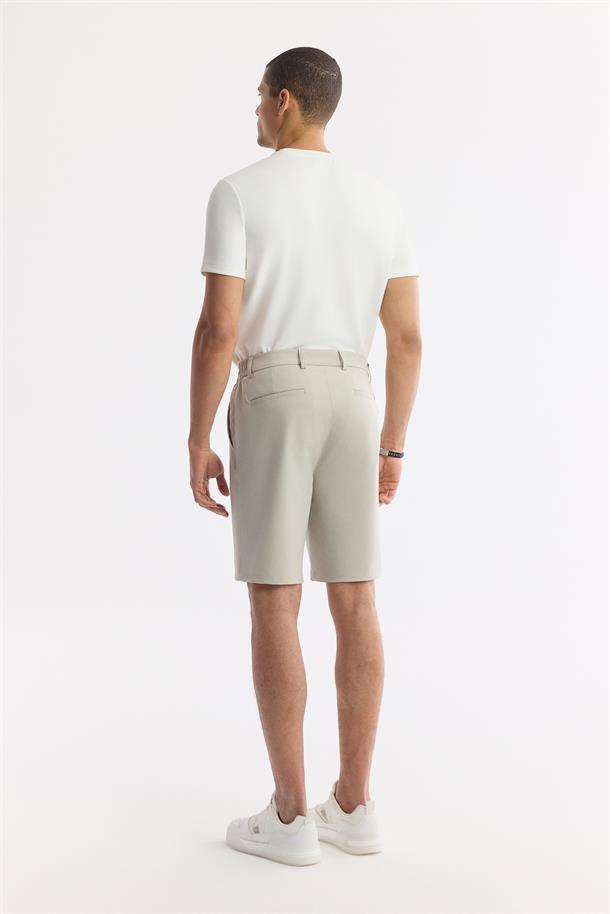 Taş Beli Lastikli Bi-Stretch Teknik Kumaş Şort