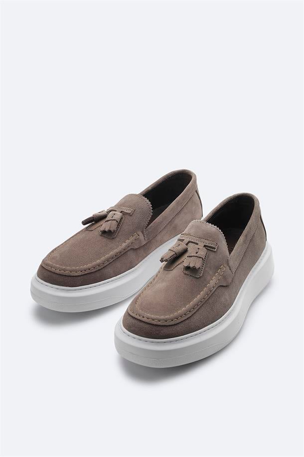 Vizon %100 Süet Hafif Loafer Ayakkabı