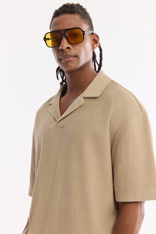 Vizon Apaj Yaka Pamuklu Soft Touch T-Shirt