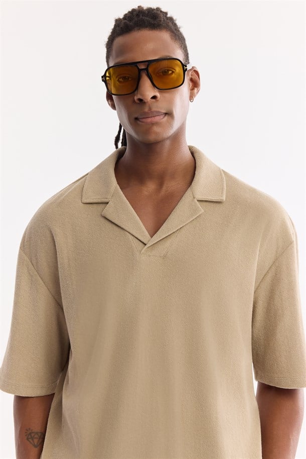 Vizon Apaj Yaka Pamuklu Soft Touch T-Shirt