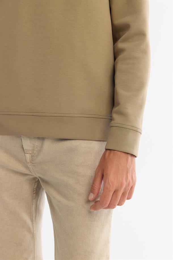 Vizon Bisiklet Yaka Pamuklu Baskılı Elastan Sweatshirt