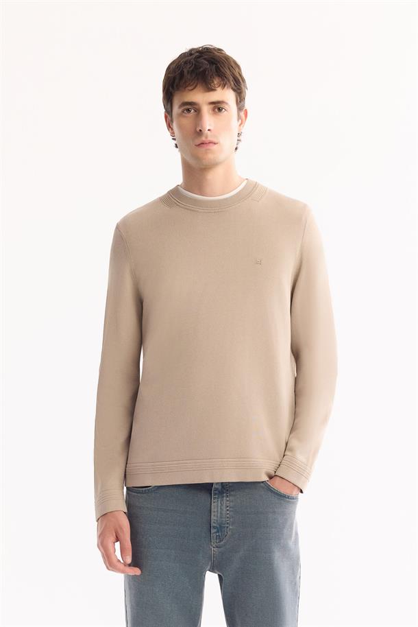 Vizon Bisiklet Yaka Rayon Karışımlı Tüylenmeyen Triko Kazak