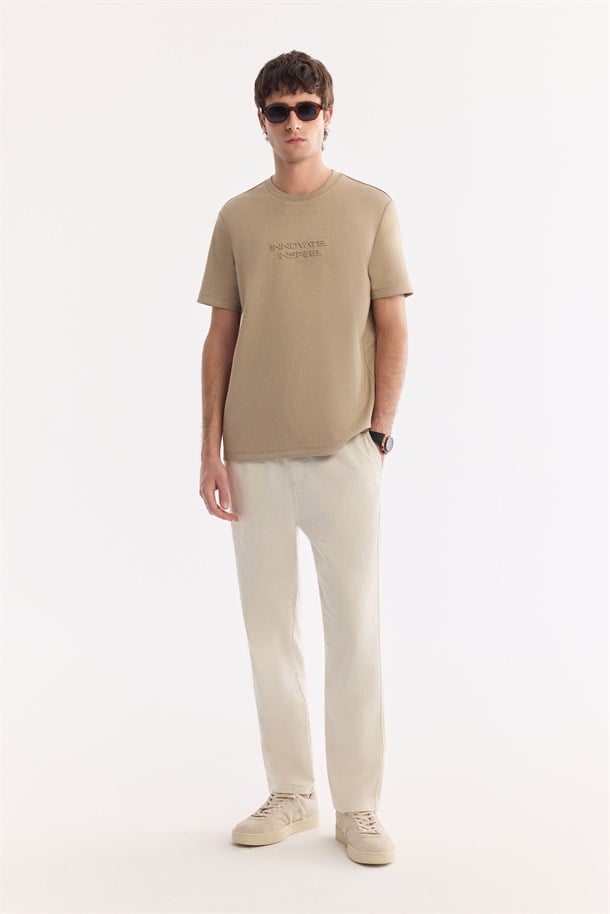 Vizon Bisiklet Yaka Baskılı İnterlok T-Shirt