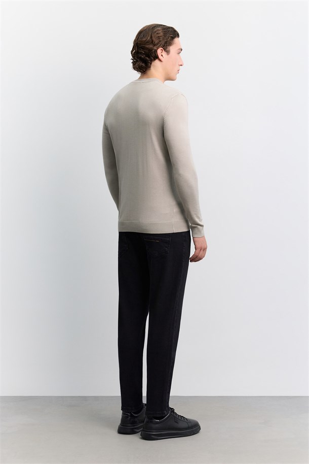 Mink High Crew Neck Jumper