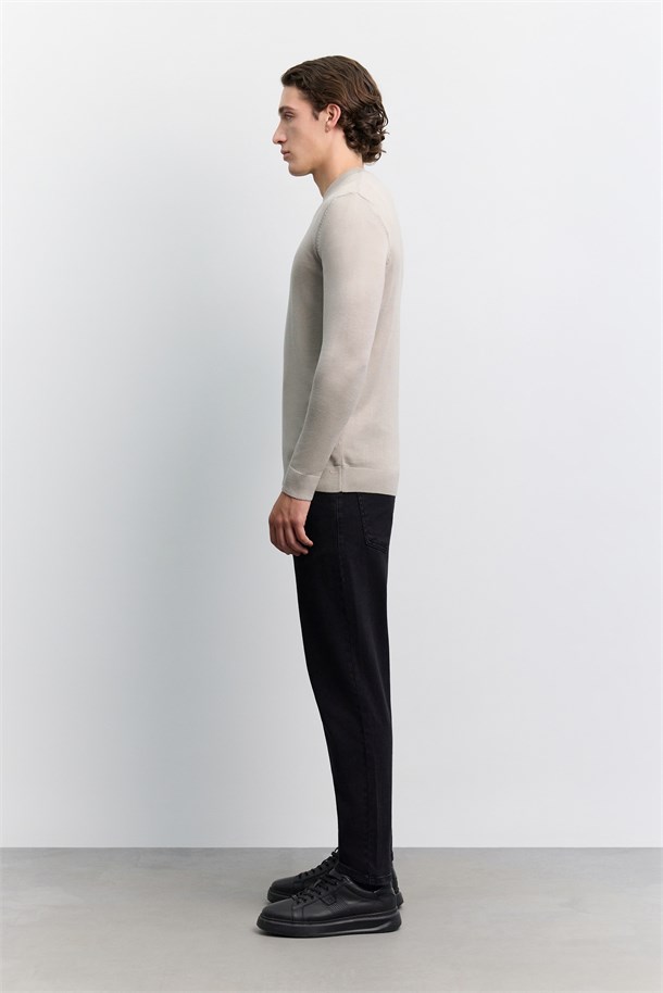 Mink High Crew Neck Jumper