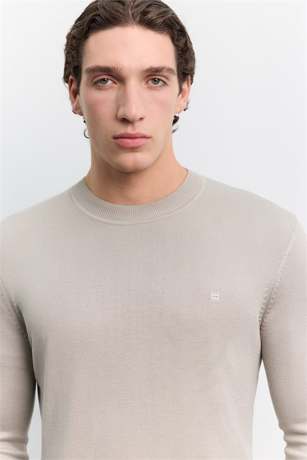 Mink High Crew Neck Jumper