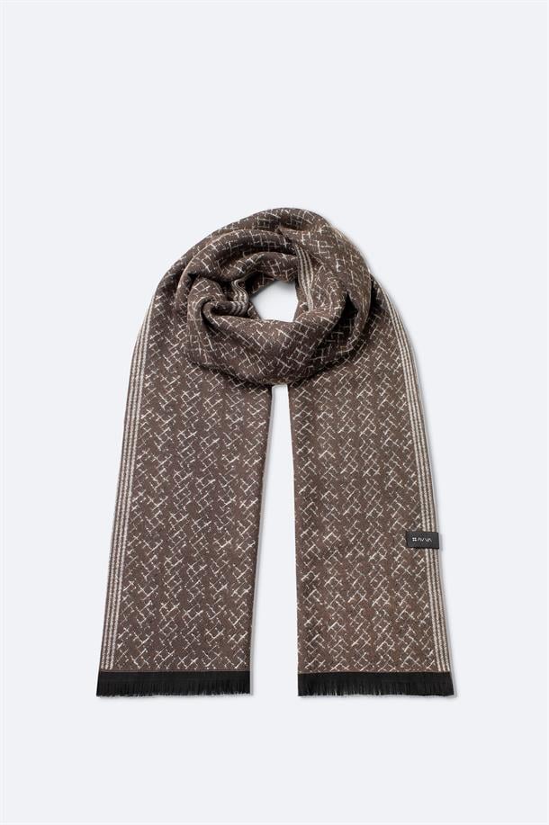 Vizon Viskon Karışımlı Püsküllü Desenli Şal