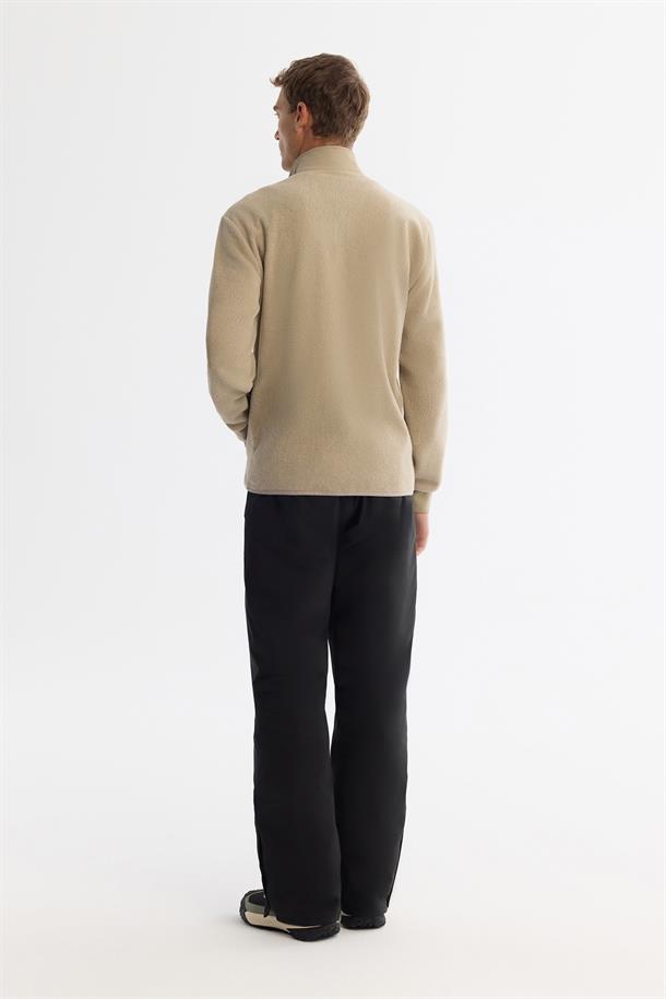 Vizon Soğuğa Dayanıklı Dik Yaka Fermuarlı Polar Sweatshirt