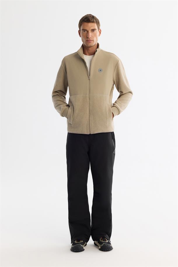 Vizon Soğuğa Dayanıklı Dik Yaka Fermuarlı Polar Sweatshirt