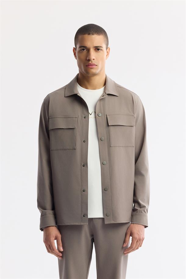 Vizon Klasik Yaka Kırışmaz Gömlek Ceket