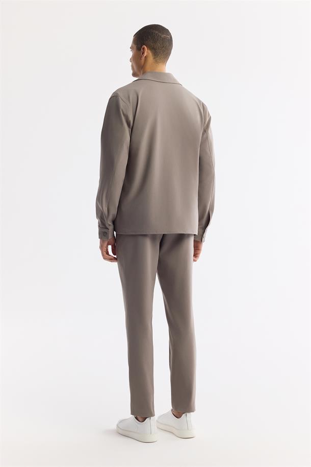 Vizon Klasik Yaka Kırışmaz Gömlek Ceket