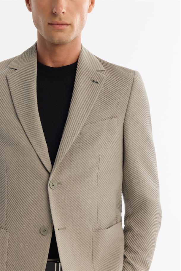 Vizon Mono Yaka Bi-Stretch Astarsız Blazer Ceket