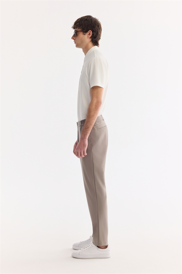 Vizon Yanı Lastikli Kırışmaz Teknik Kumaş Pantolon