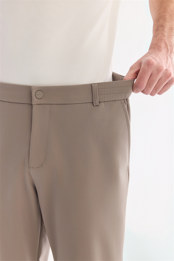 Vizon Yanı Lastikli Kırışmaz Teknik Kumaş Pantolon