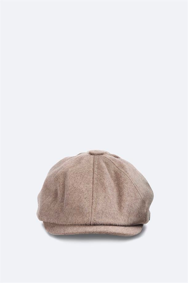Vizon Yün Karışımlı Düğmeli Kasket Şapka