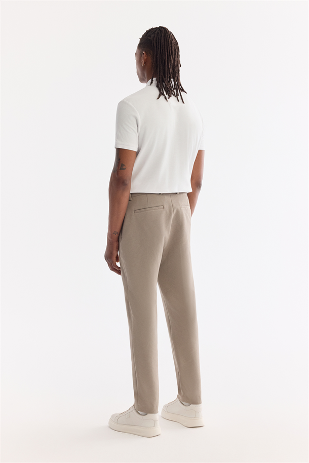 Yağ Yeşili Klasik Bel Pamuklu Elastan Pantolon