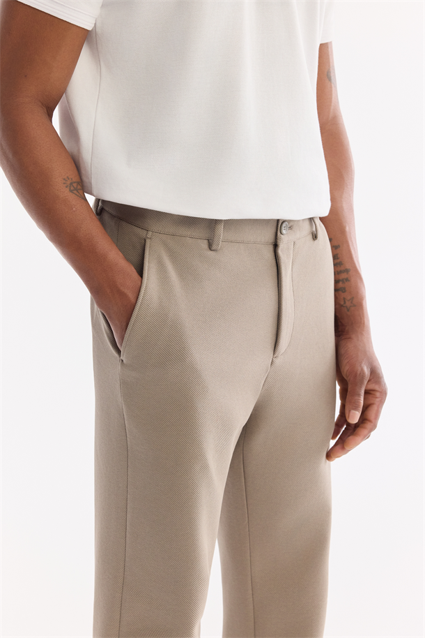 Yağ Yeşili Klasik Bel Pamuklu Elastan Pantolon