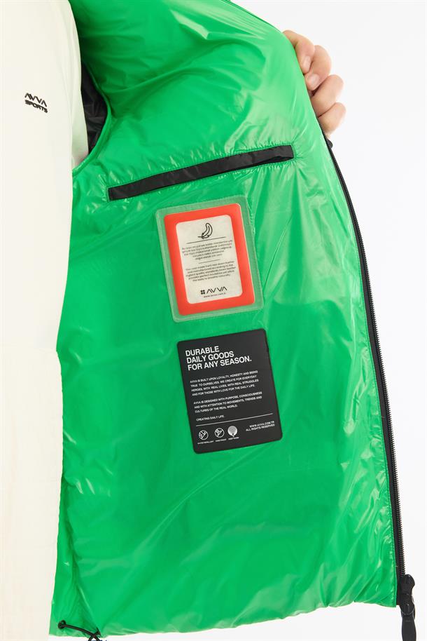 Green Windproof Hooded Puffer Jacket