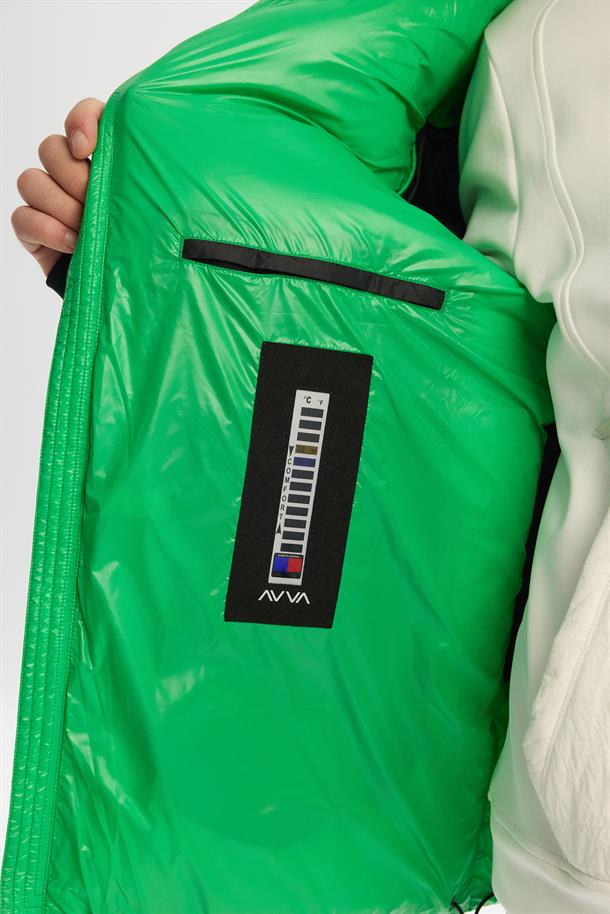 Green Windproof Hooded Puffer Jacket