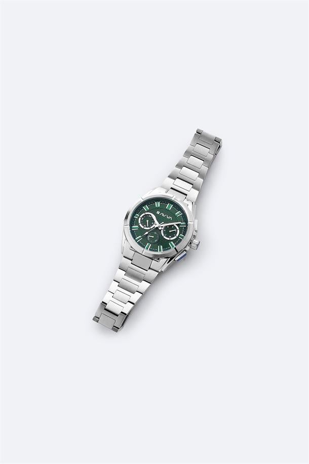 Yeşil Hediye Kutulu Metal Kordonlu Kol Saati