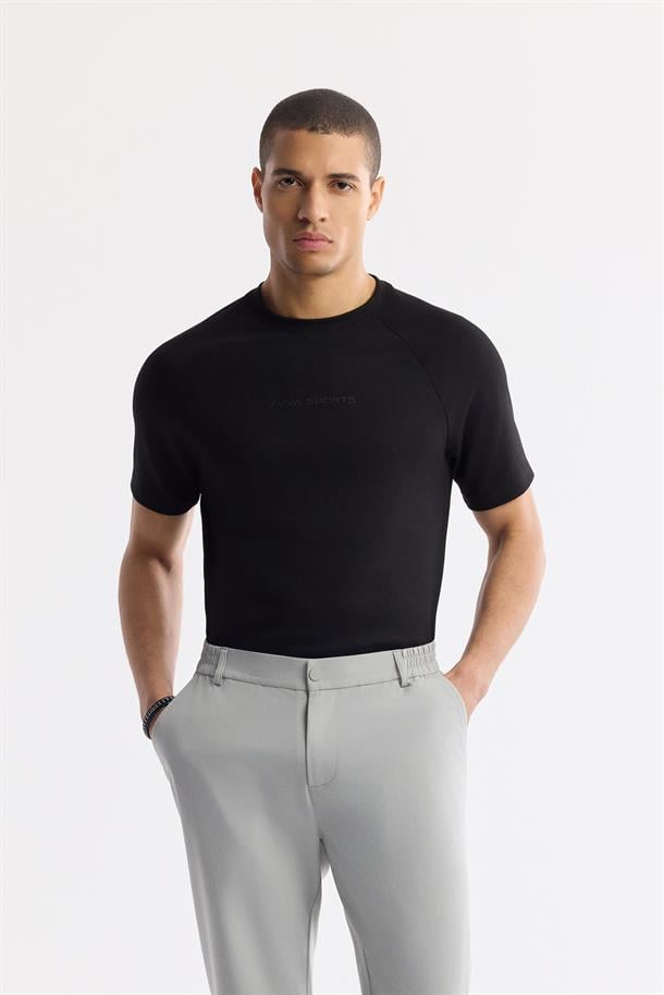 Açık Gri Yanı Lastikli Teknik Kumaş Nora Slim Fit Pantolon