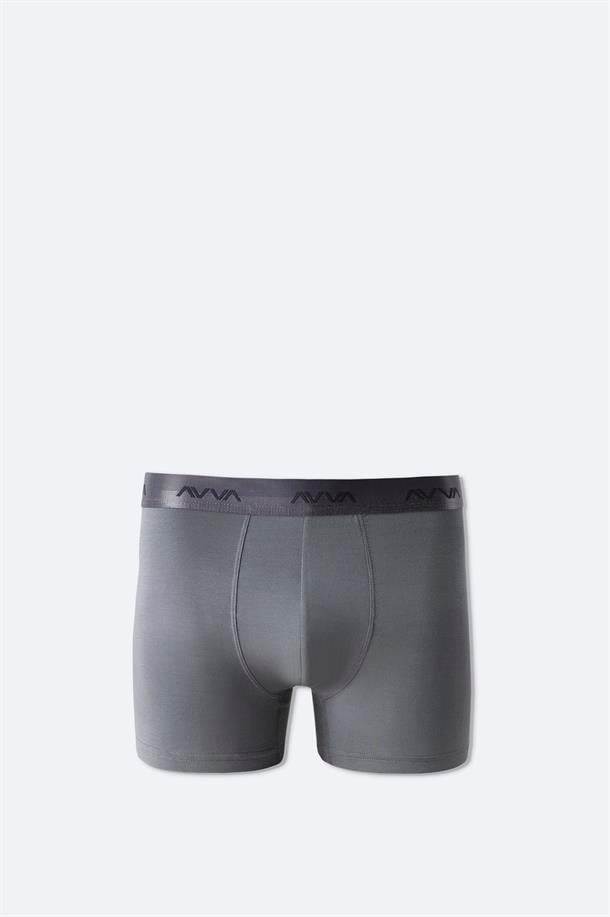 Antrasit Düz Basic Soft Touch Tekli Boxer