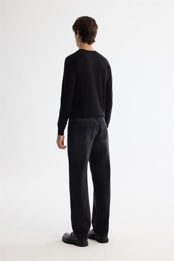 Antrasit Eskitme Yıkama Straight Fit Jean Pantolon