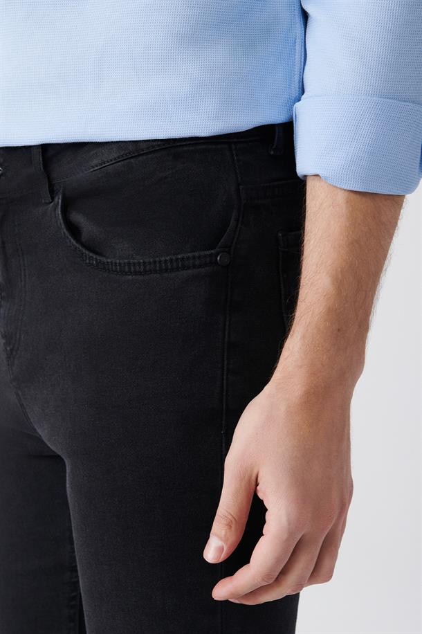 Antrasit Eskitme Yıkamalı Likralı Slim Fit Jean Pantolon