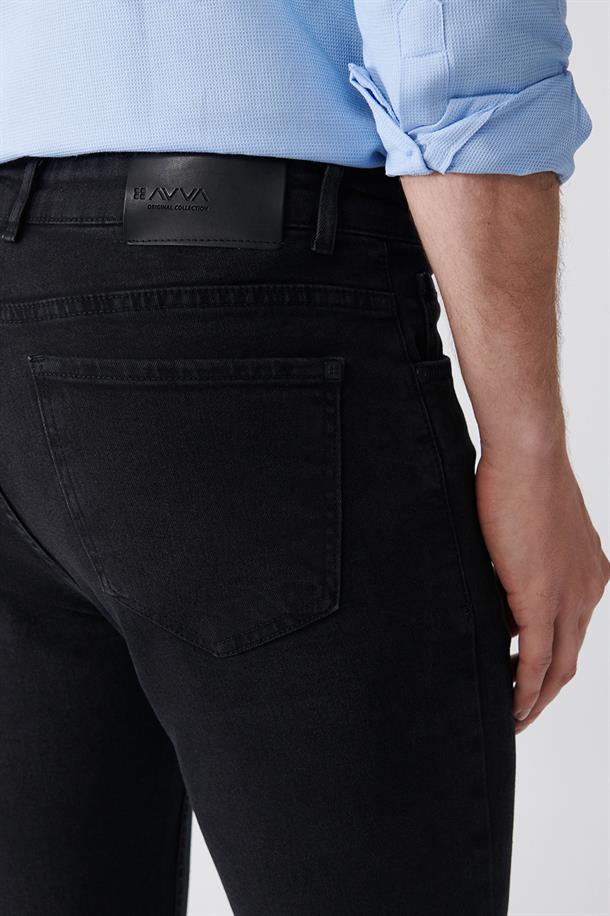 Antrasit Eskitme Yıkamalı Likralı Slim Fit Jean Pantolon