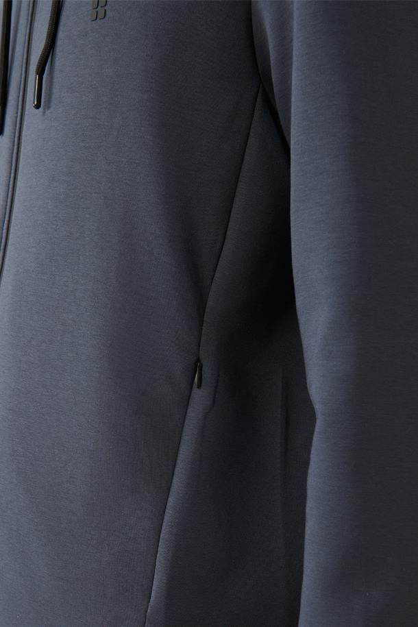 Antrasit Kapüşonlu Esnek Yumuşak Doku İnterlok Kumaş Fermuarlı Regular Fit Standart Kesim Unisex Sweatshirt Hırka